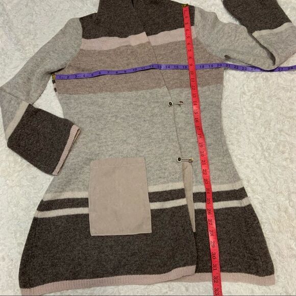 ANTHROPOLOGIE Angel Of The North Pure Lambswool Long Cardigan / Sweater Stripe - Picture 10 of 10